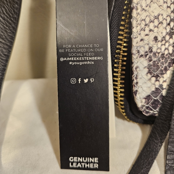 $168 genuine leather Sorrento mini crossbody vanilla snake Aimee kestenberg - Picture 13 of 16